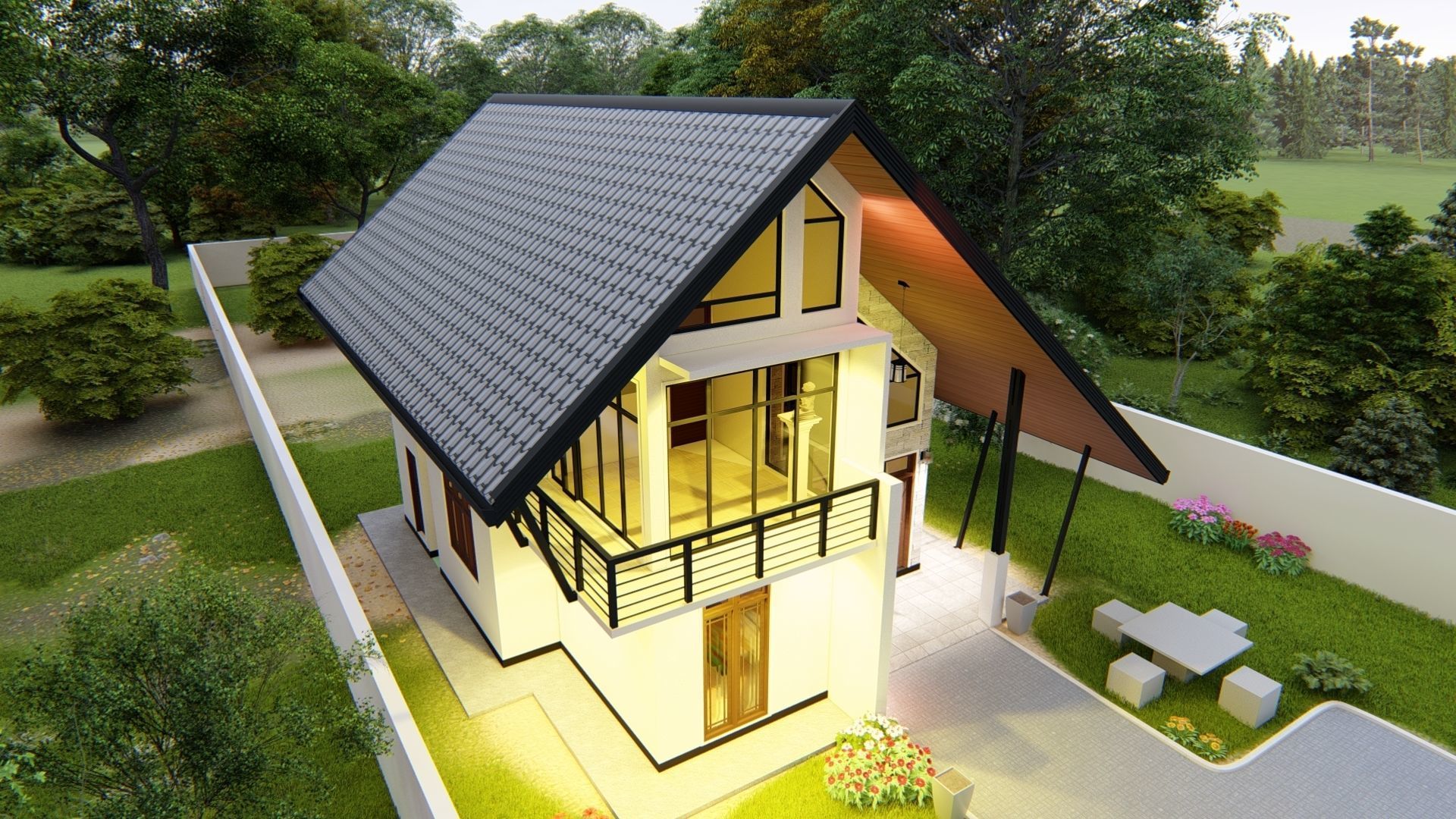 Private Family Cottage 3D model_7