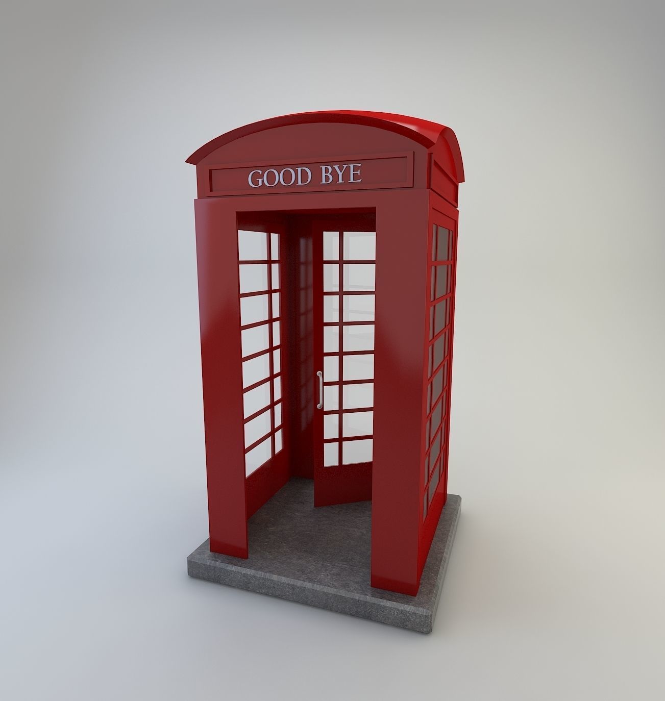 Telephone Cabin 3D model_3