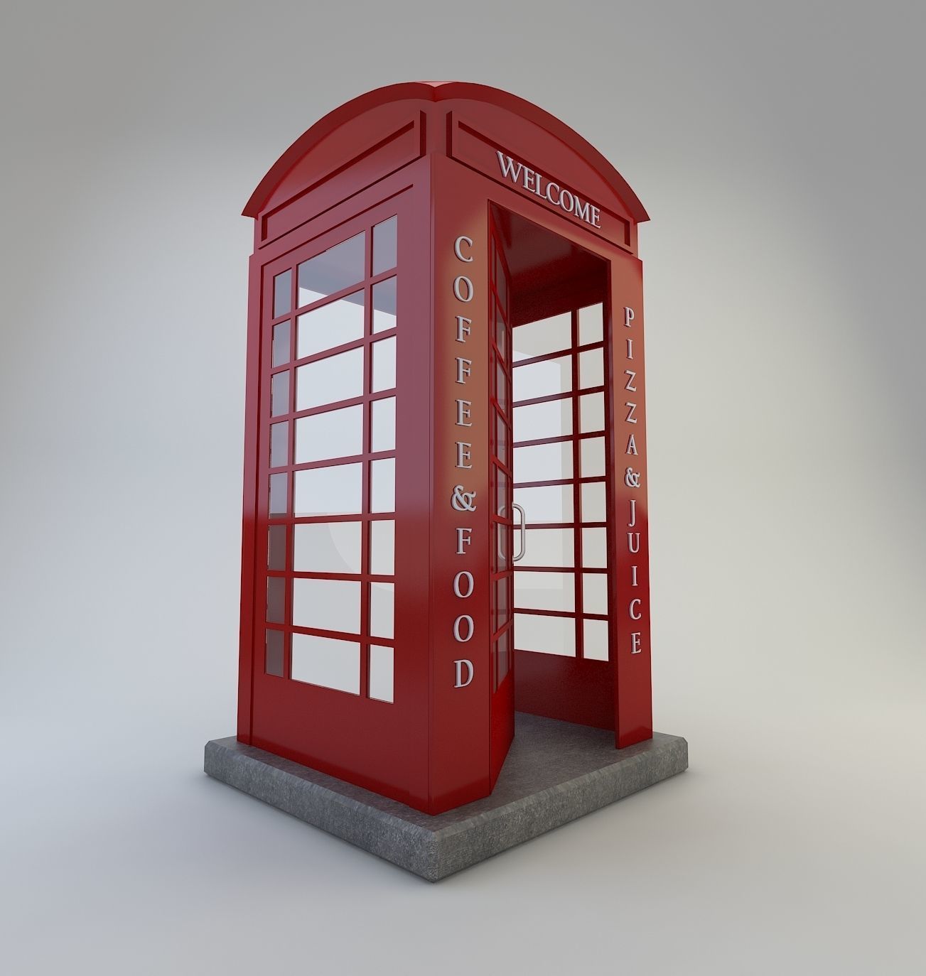 Telephone Cabin 3D model_5