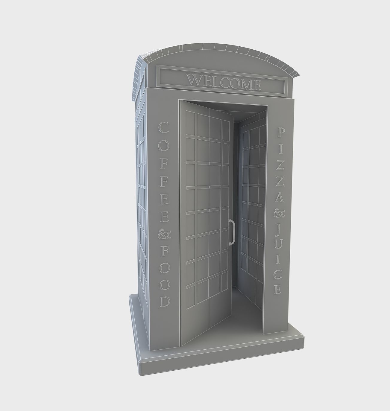 Telephone Cabin 3D model_9