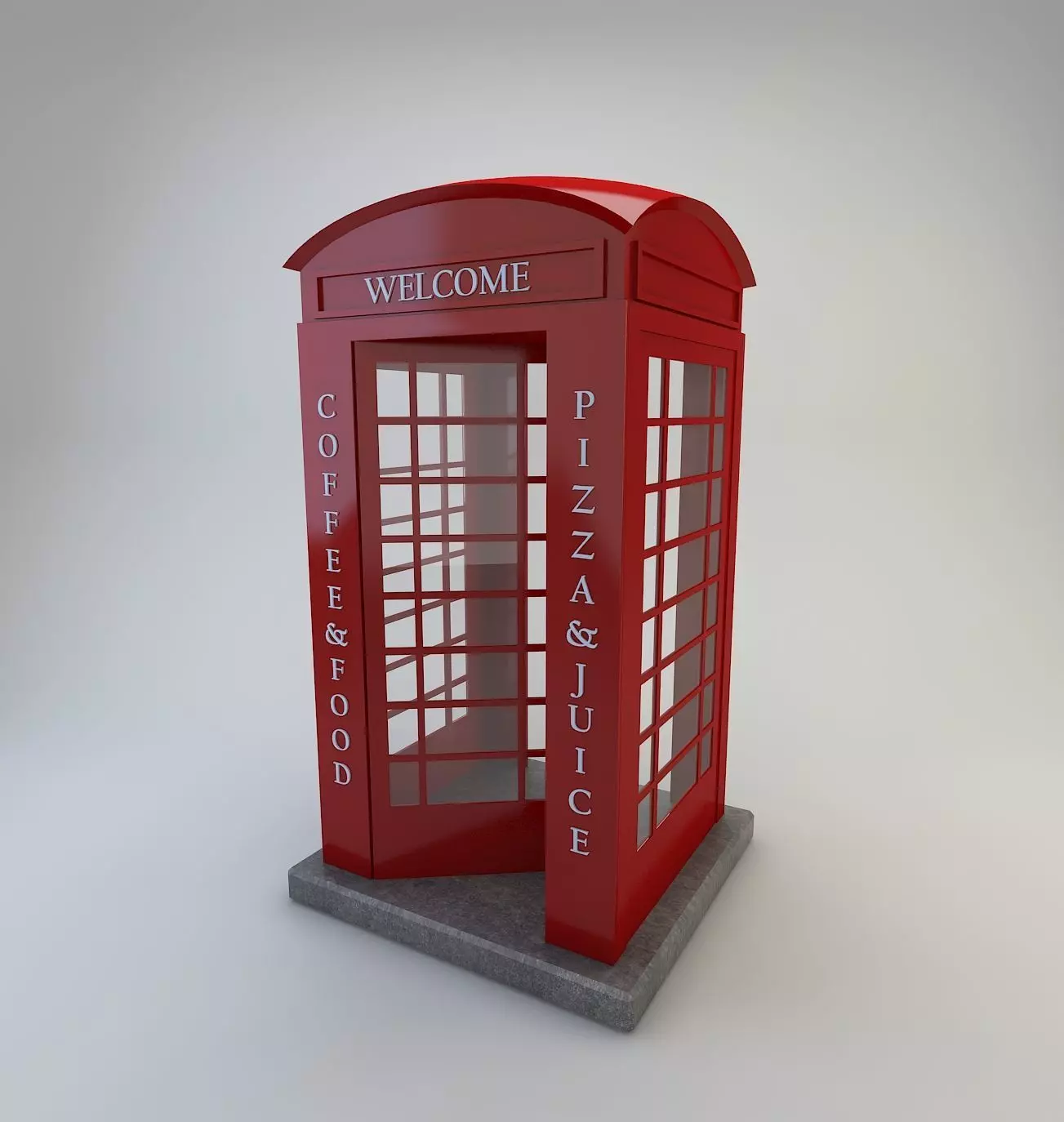 Telephone Cabin 3D model_0