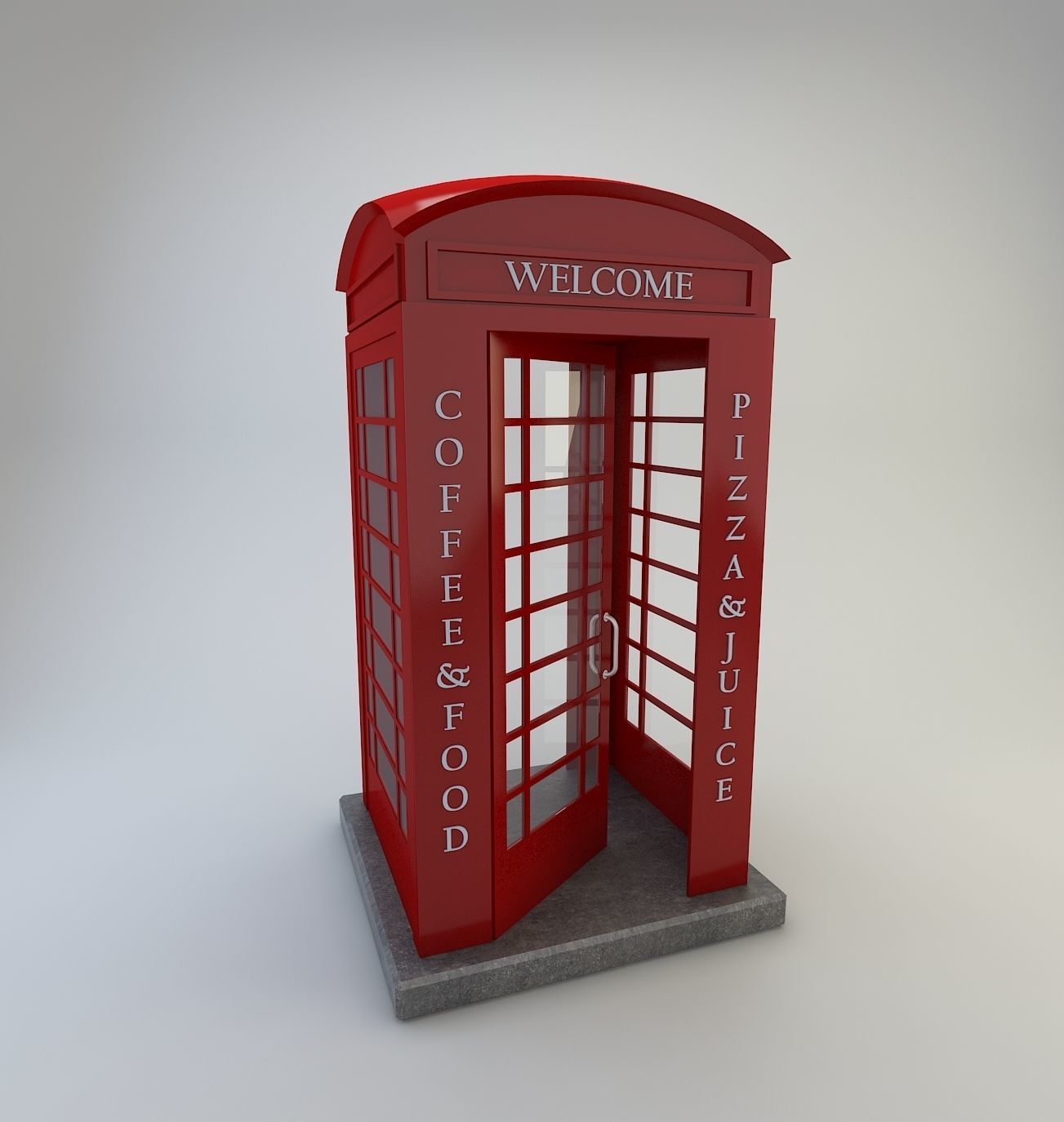 Telephone Cabin 3D model_1