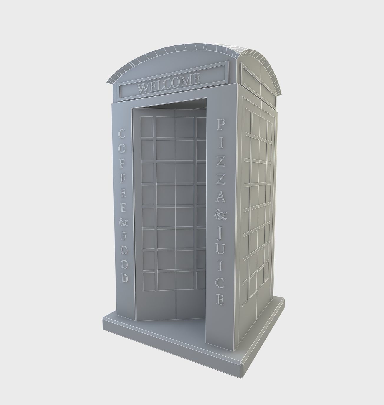 Telephone Cabin 3D model_7