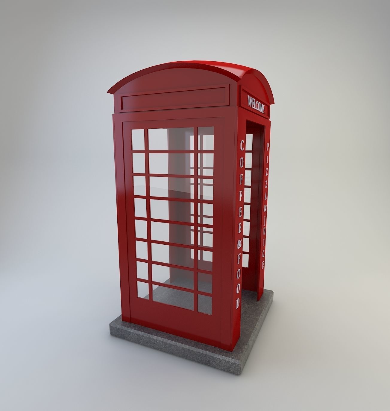 Telephone Cabin 3D model_2