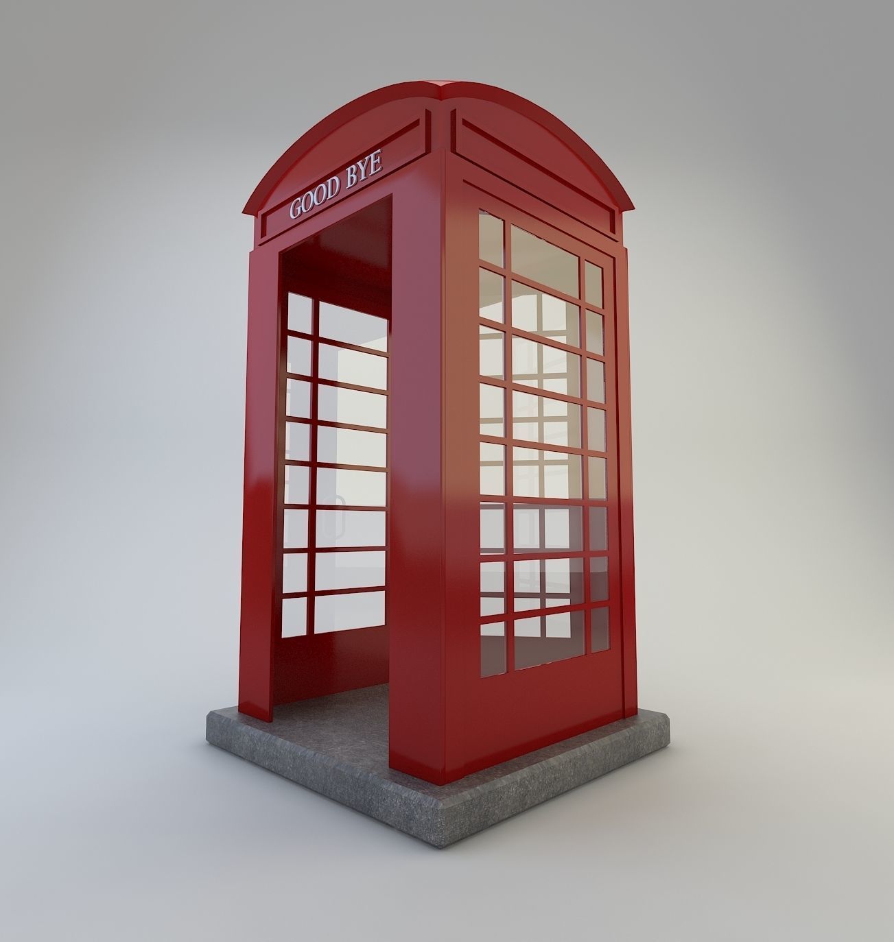 Telephone Cabin 3D model_4