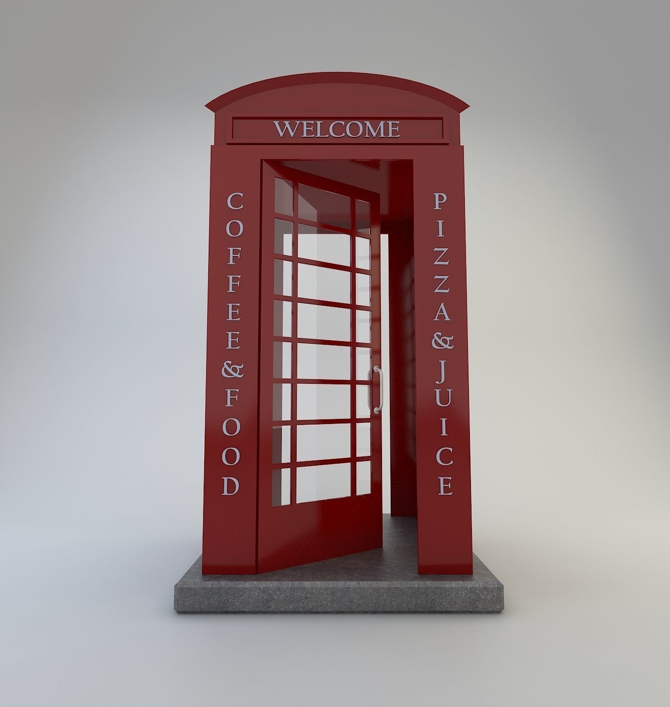 Telephone Cabin 3D model_6