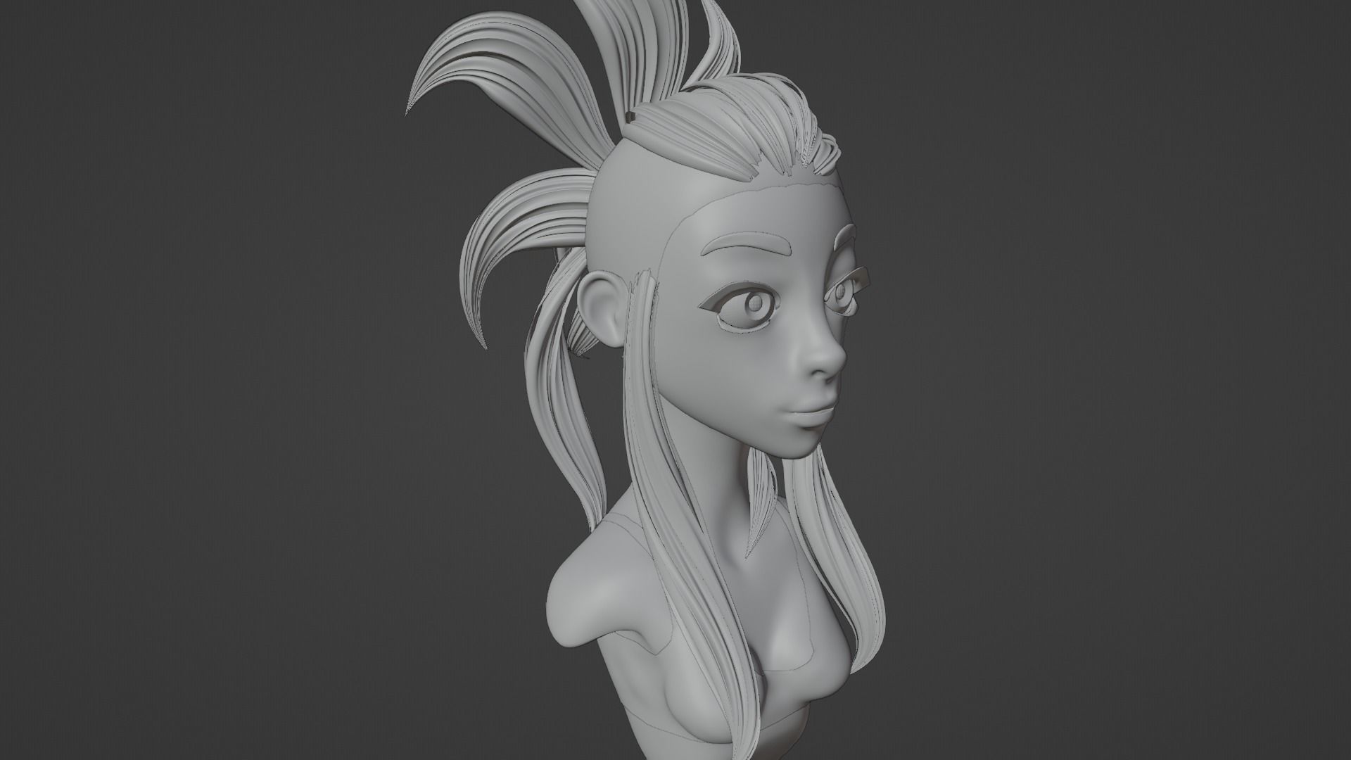 female bust  3D model_8