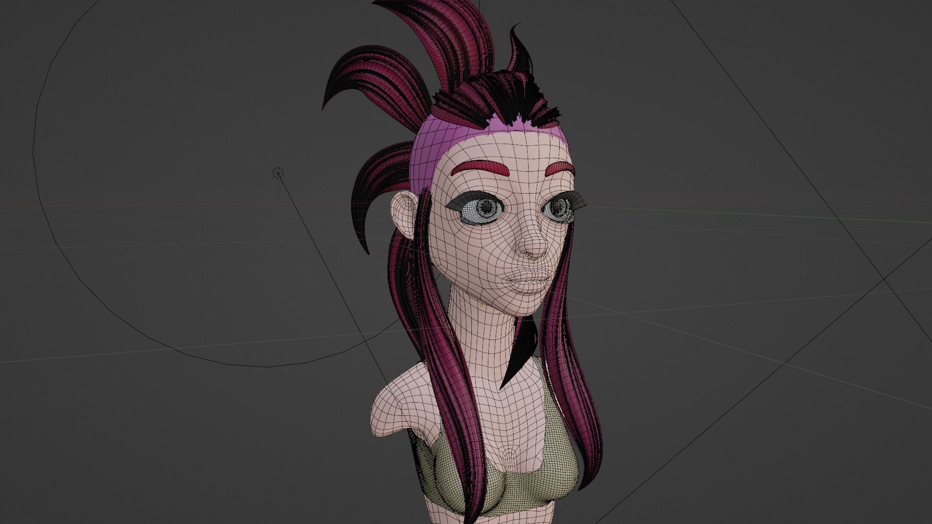 female bust  3D model_2