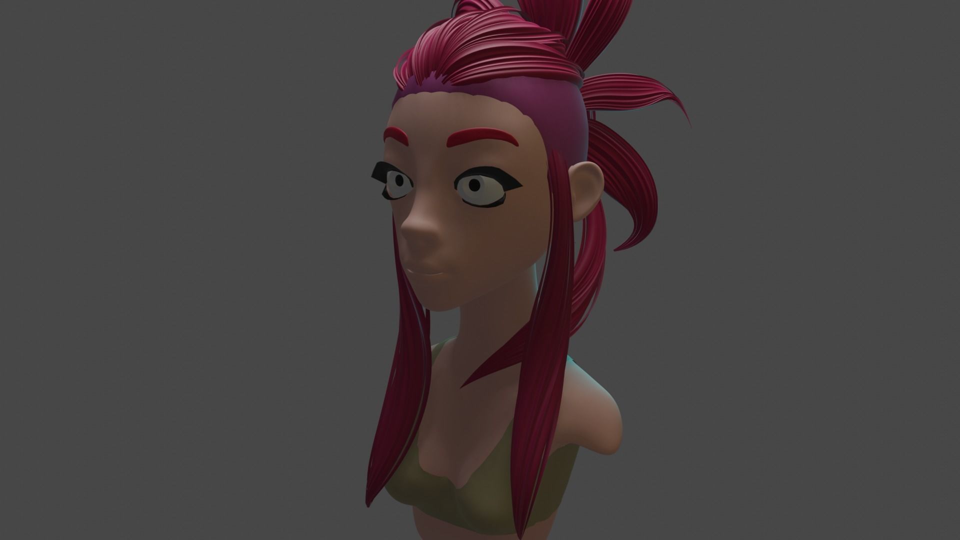 female bust  3D model_7