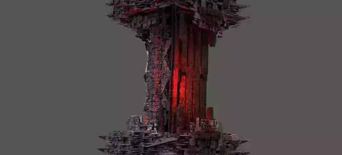 New Kowloon Mega City 1 Low-poly 3D model