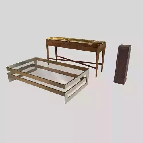 nancy corzine Sanford Buffet  low table and wood pedestal