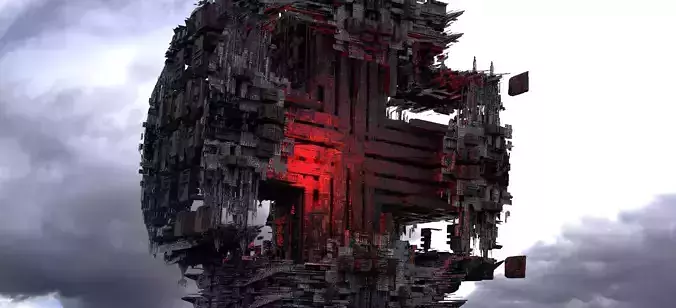 Dark Kowloon Mega City 3 Low-poly 3D model