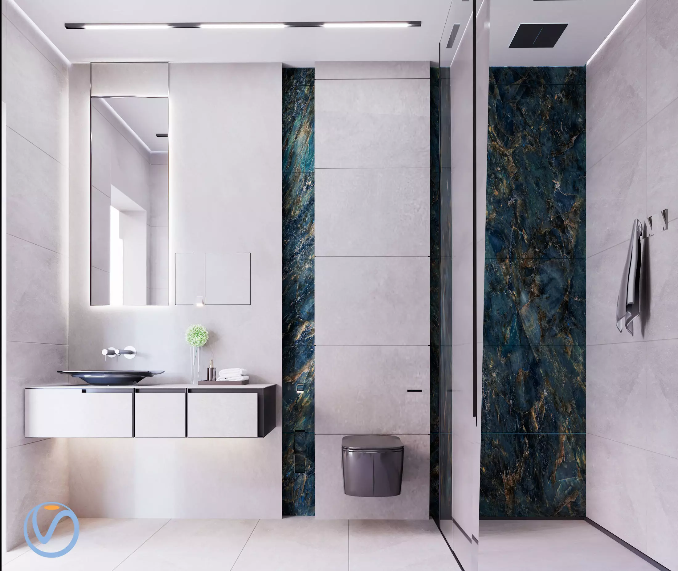 Bathroom Interior Scene 3D model 3dmax Render engine Vray Corona 3D model