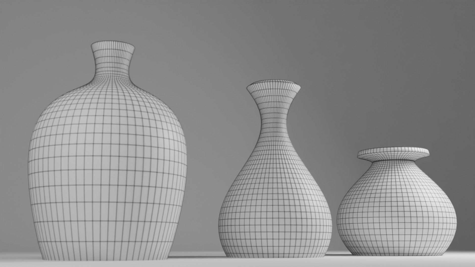  clay pots Low-poly 3D model_2
