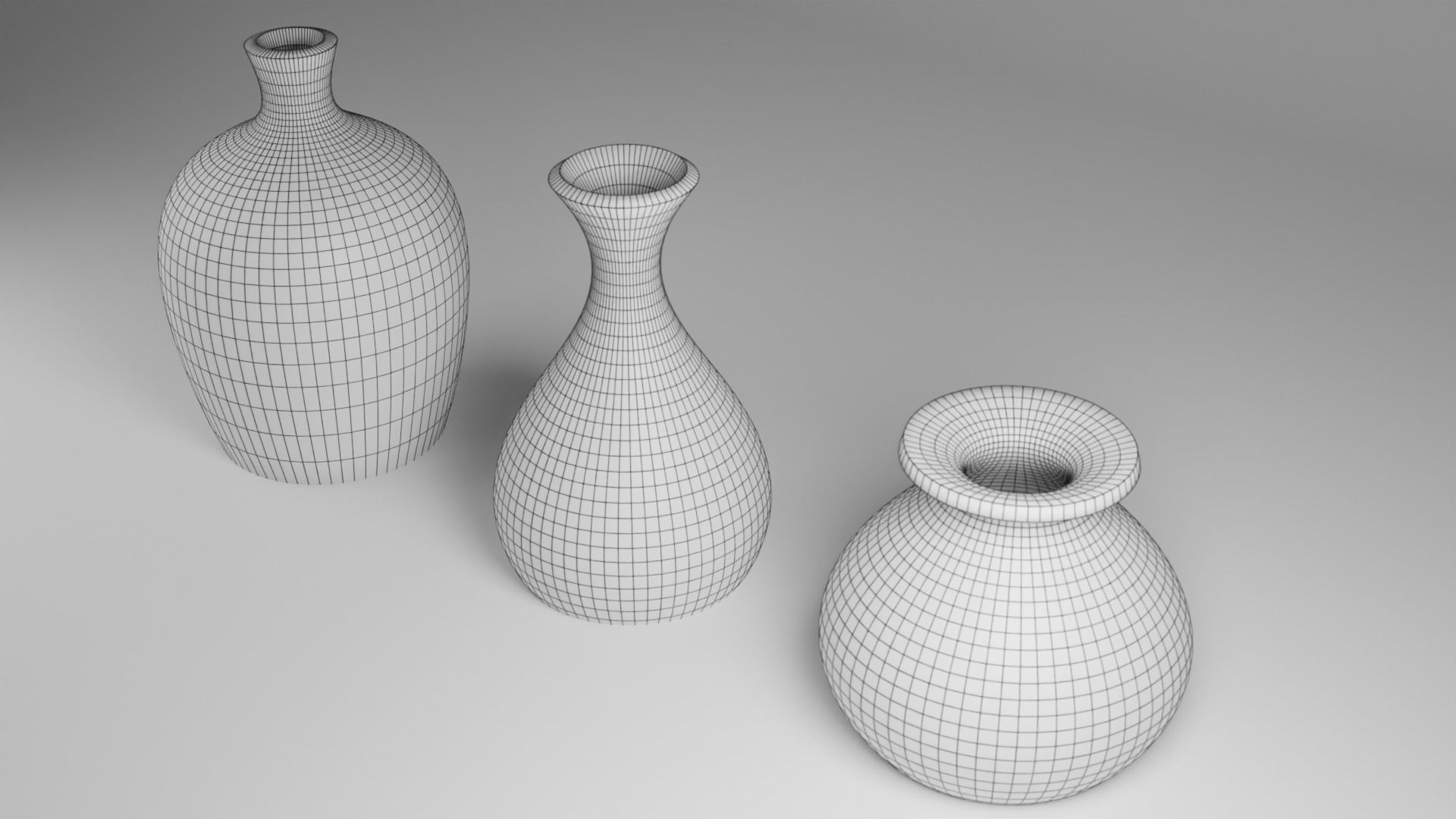 clay pots Low-poly 3D model_5