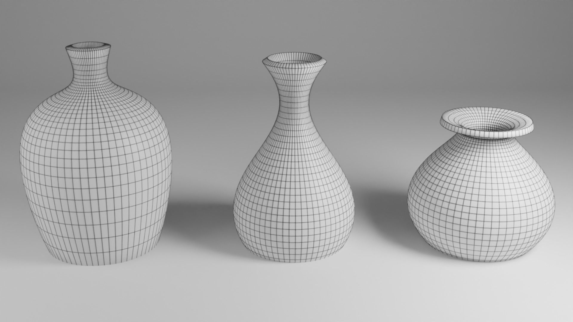  clay pots Low-poly 3D model_3
