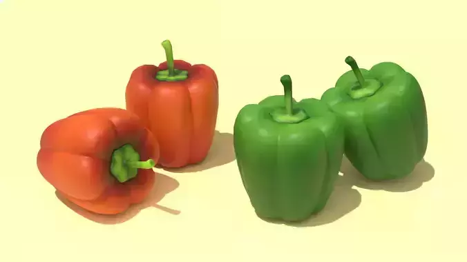 Bell Pepper 3D model Low-poly Low-poly 3D model
