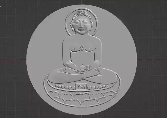 Mahaveer Ji Bas Relief Design  3D print model