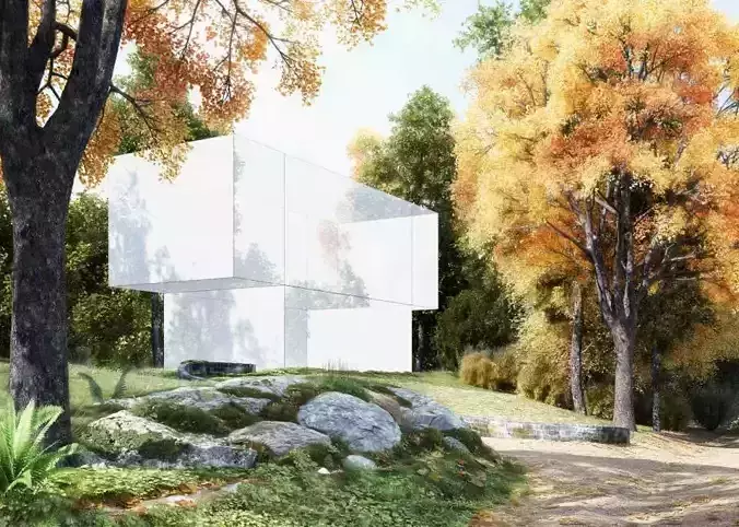 Scene For A Building Ready To Render