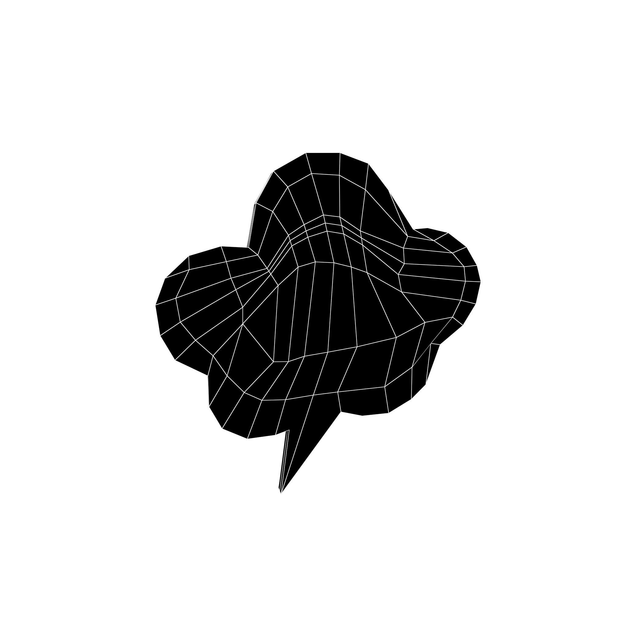 Speech Balloon v23 003 Low-poly 3D model_4