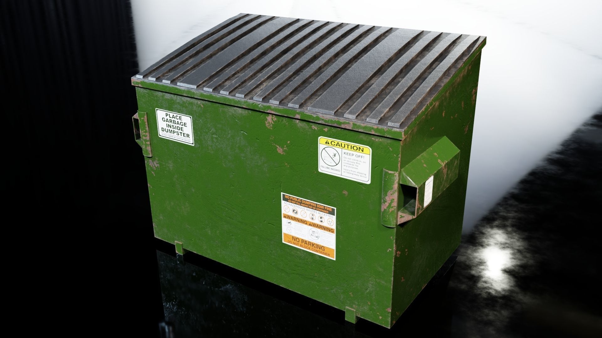 Garbage Dumpster Free low-poly 3D model_1