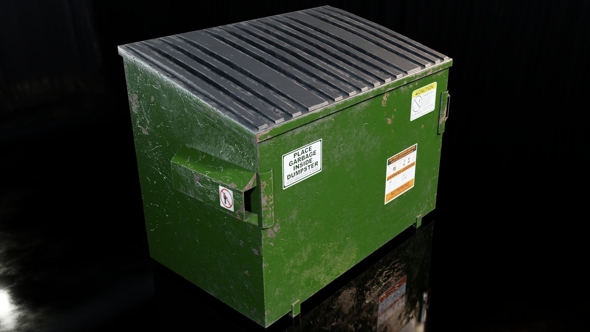 Garbage Dumpster Free low-poly 3D model_2