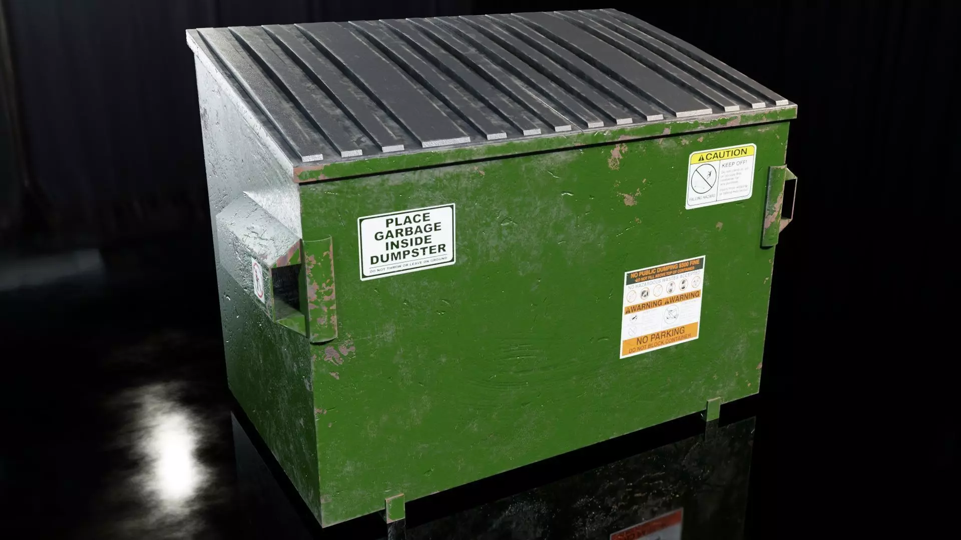 Garbage Dumpster Free low-poly 3D model_0