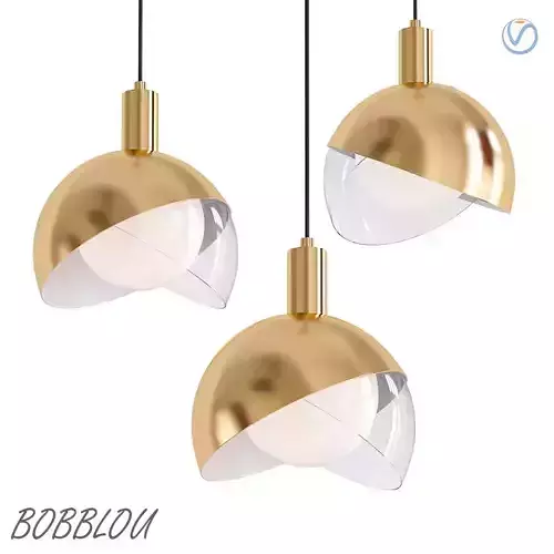 Bobblou three gold and glass pendant lights