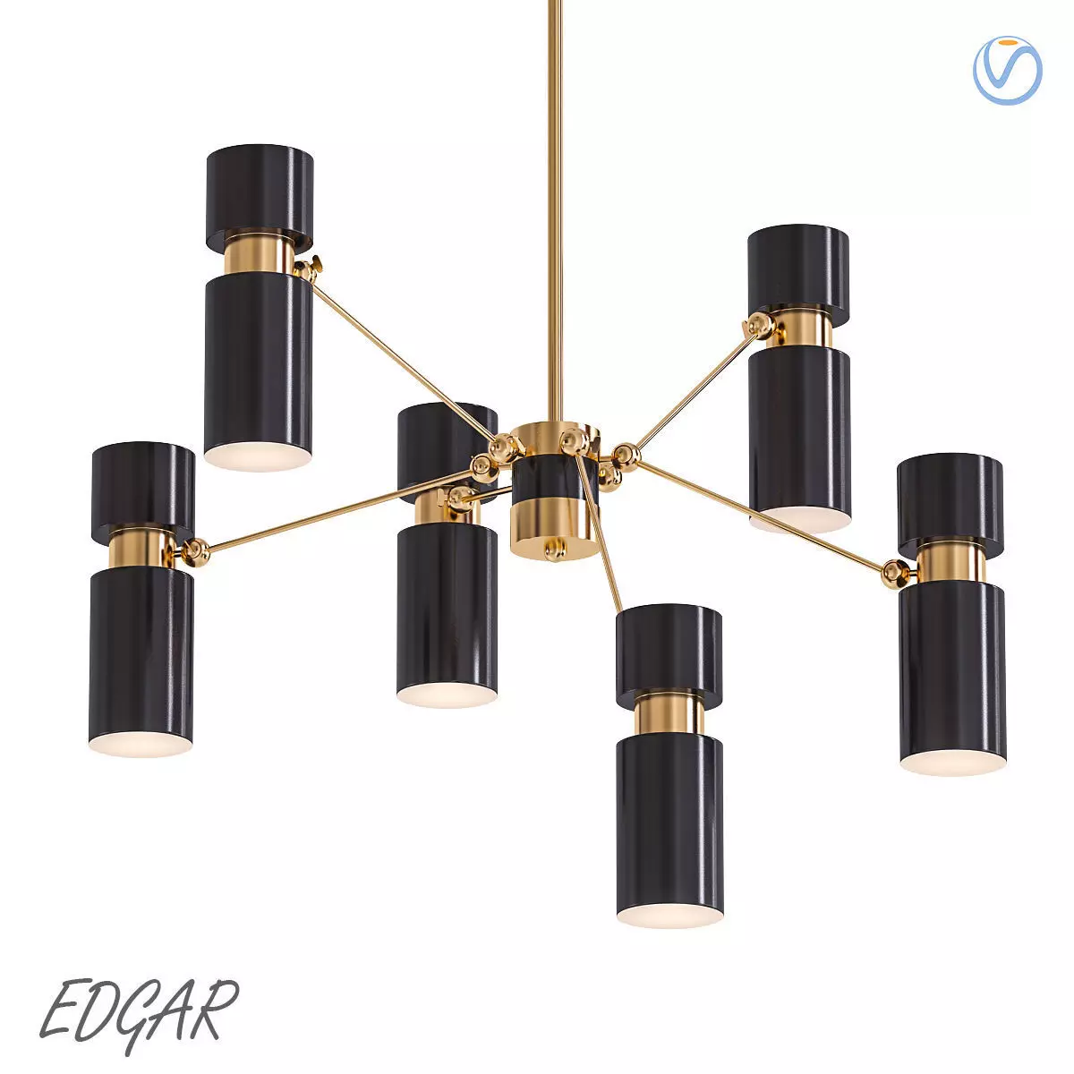 EDGAR chandelier with six lights 3D model