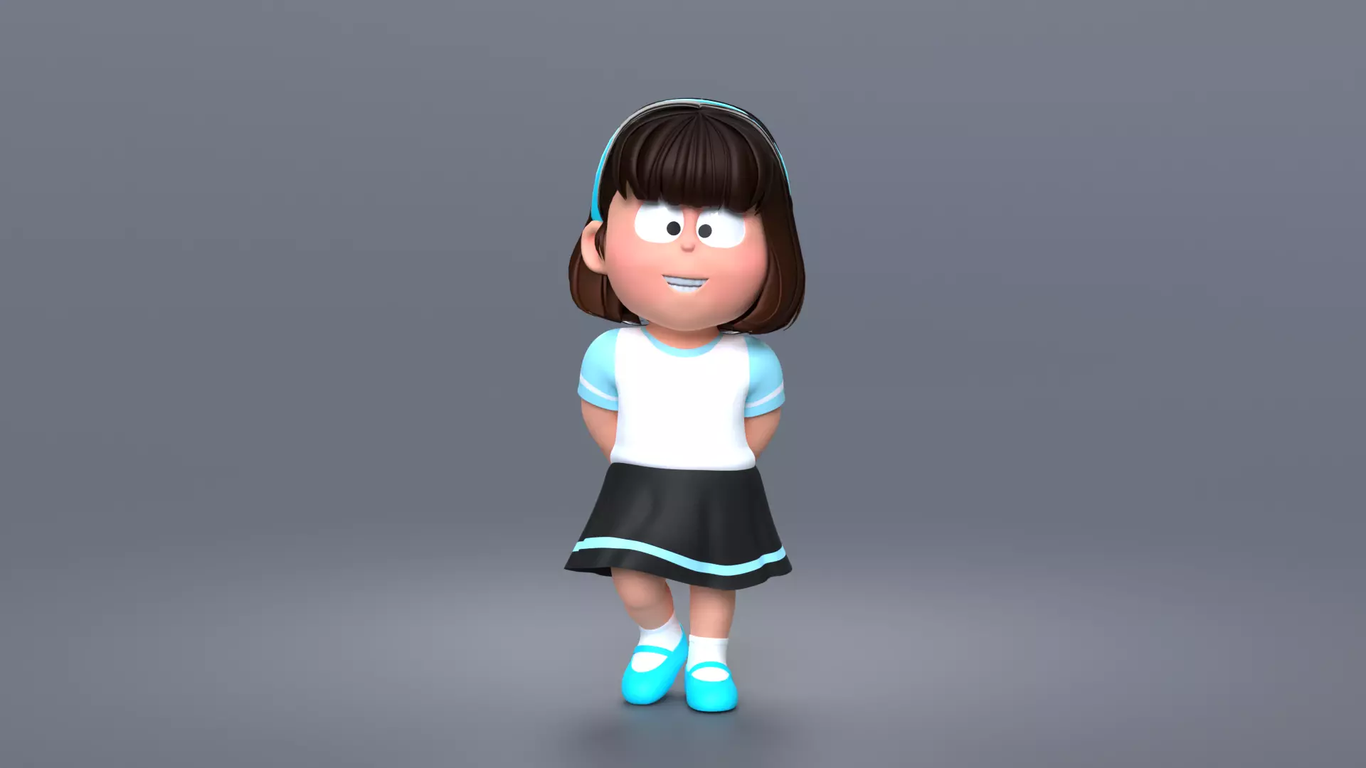Girl Cartoon Character 2 3D model