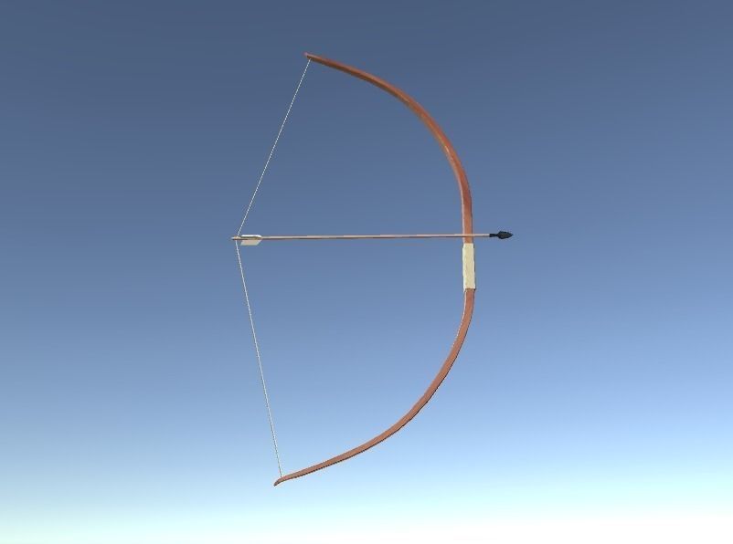 Game Ready Bow And Arrows Low-poly 3D model_1