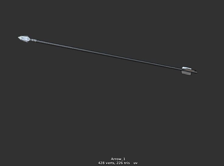 Game Ready Bow And Arrows Low-poly 3D model_6