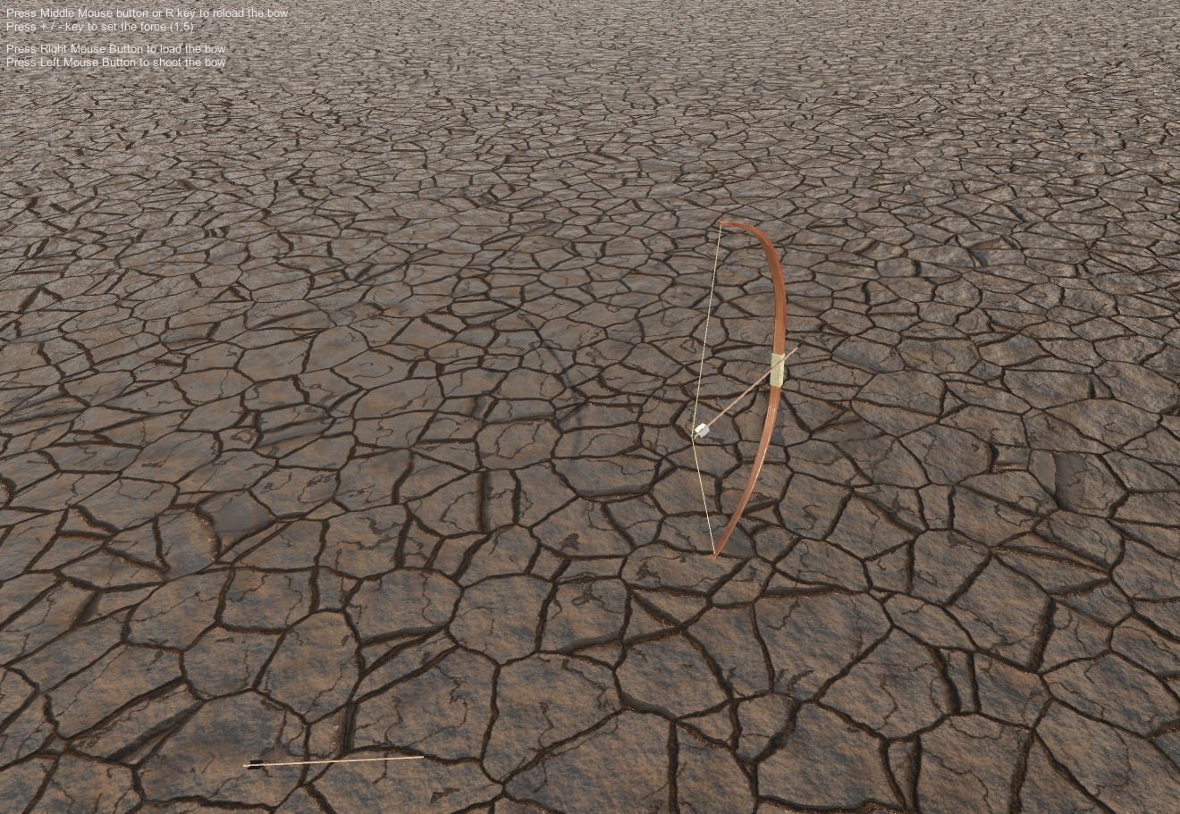 Game Ready Bow And Arrows Low-poly 3D model_3