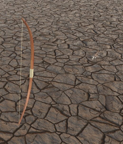 Game Ready Bow And Arrows Low-poly 3D model_2
