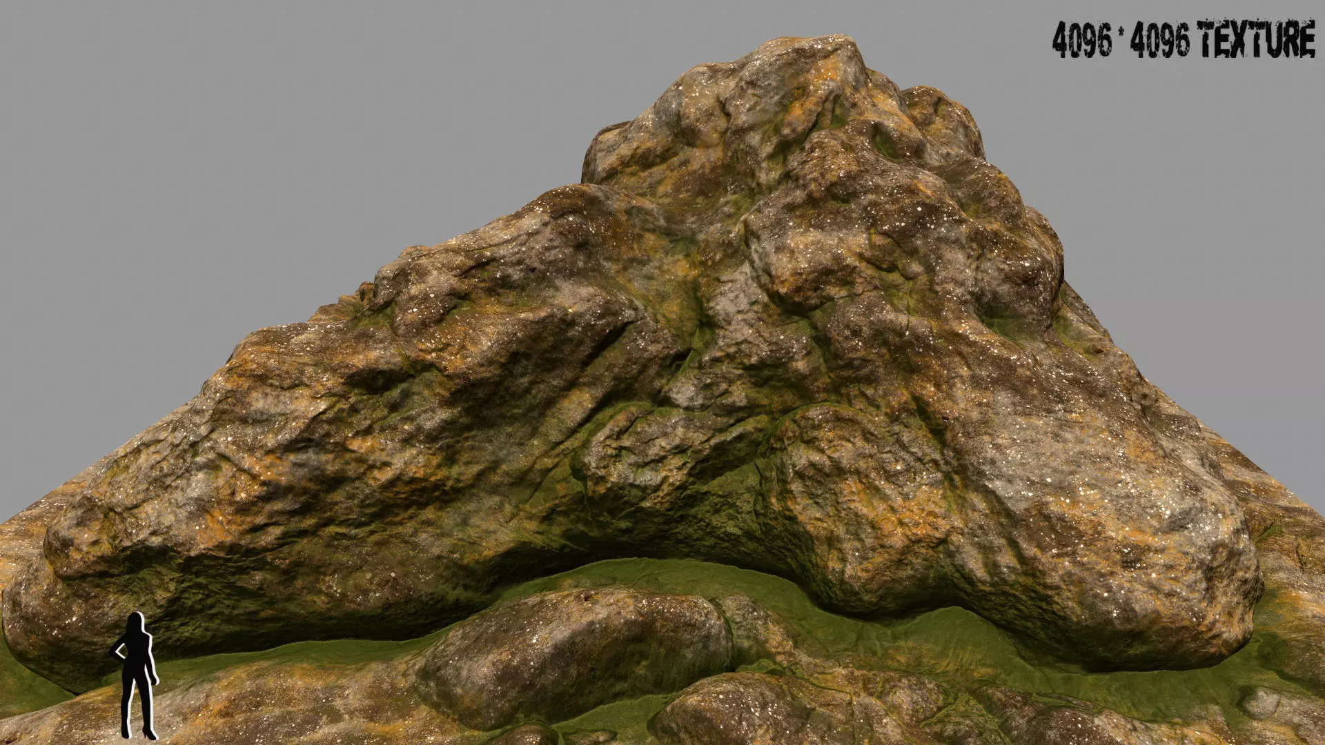 Rock tree stump 3D model_0