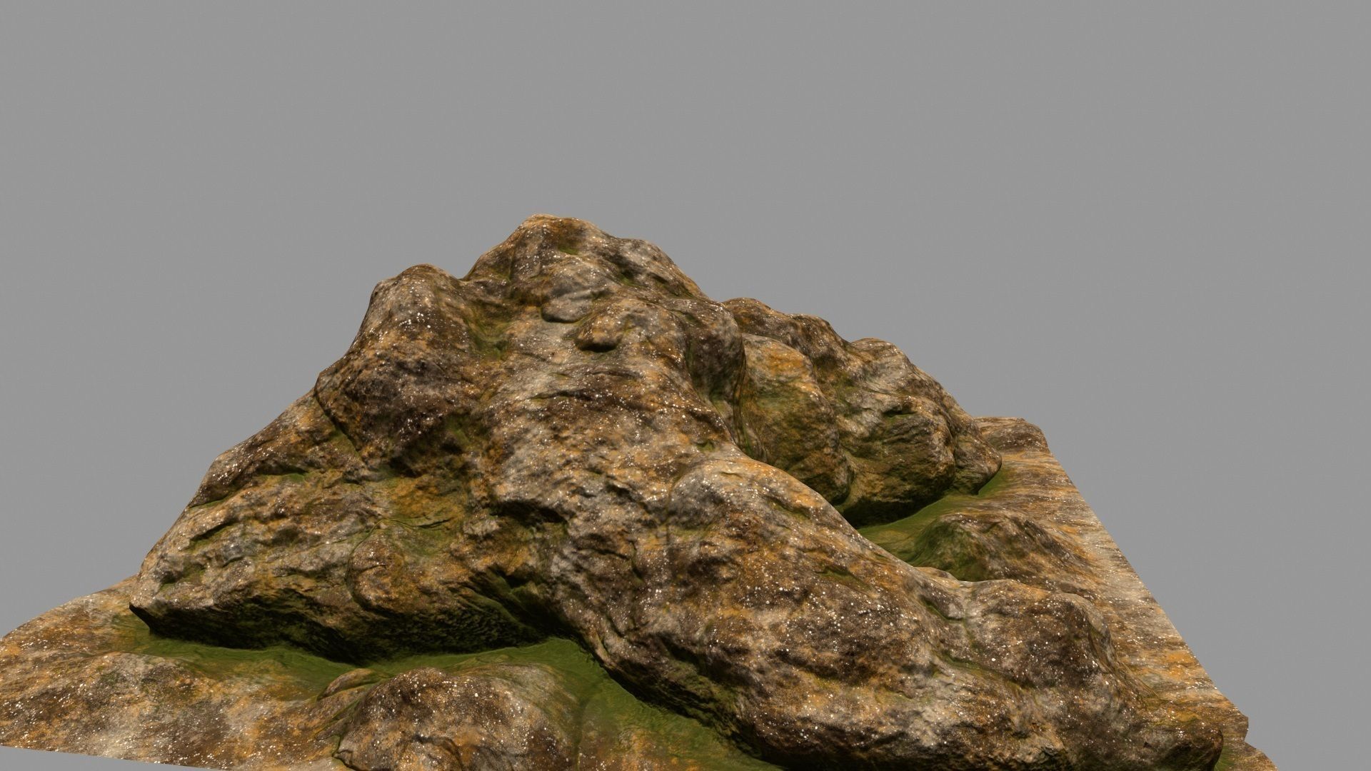 Rock tree stump 3D model_1