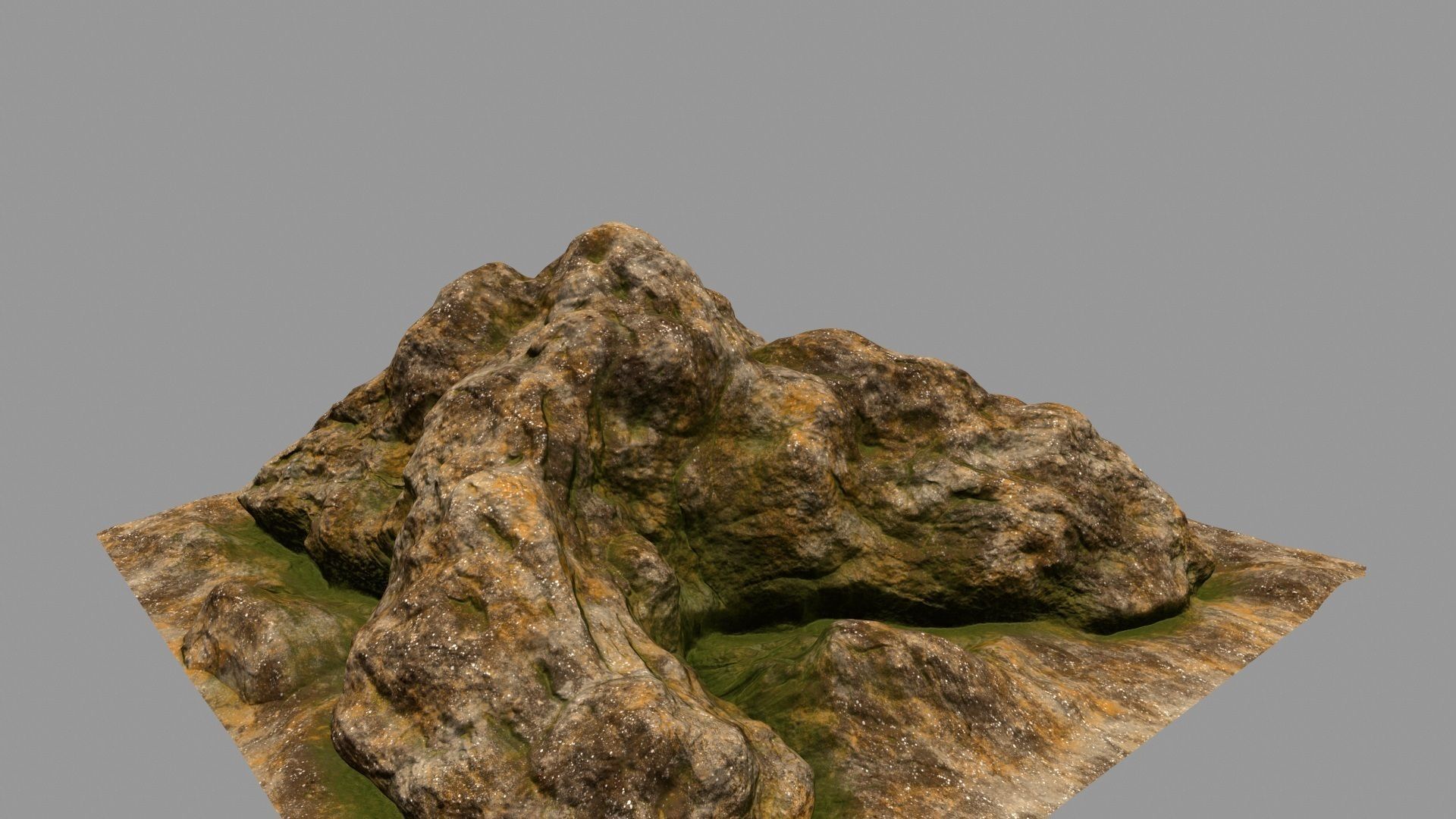Rock tree stump 3D model_3