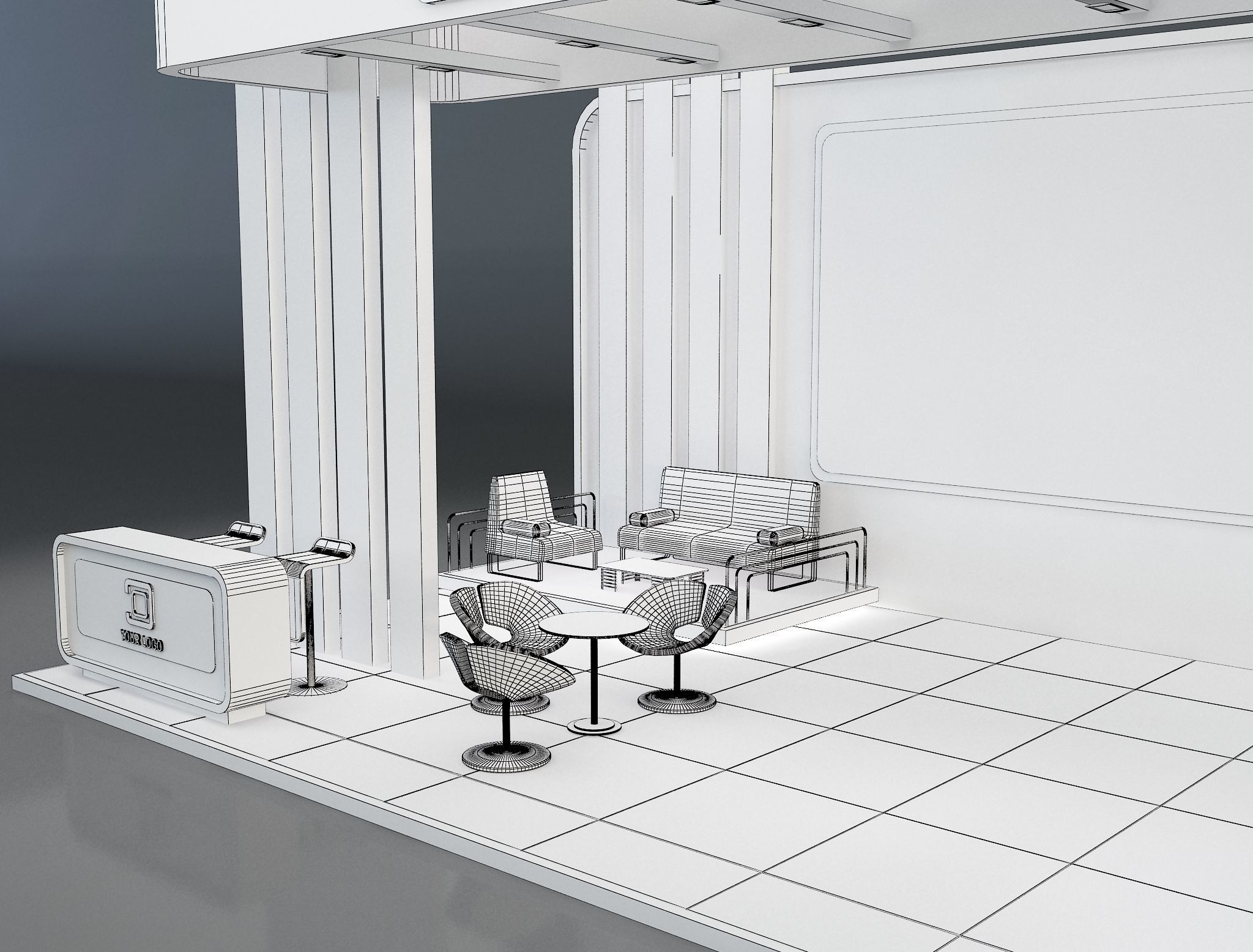 Booth Exhibition Stand a637b 3D model_7