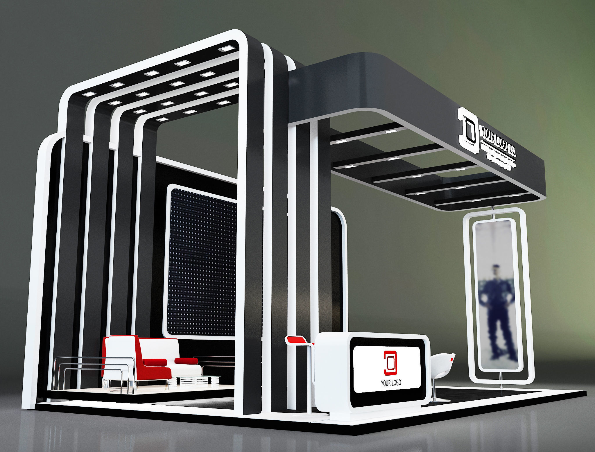 Booth Exhibition Stand a637b 3D model_10