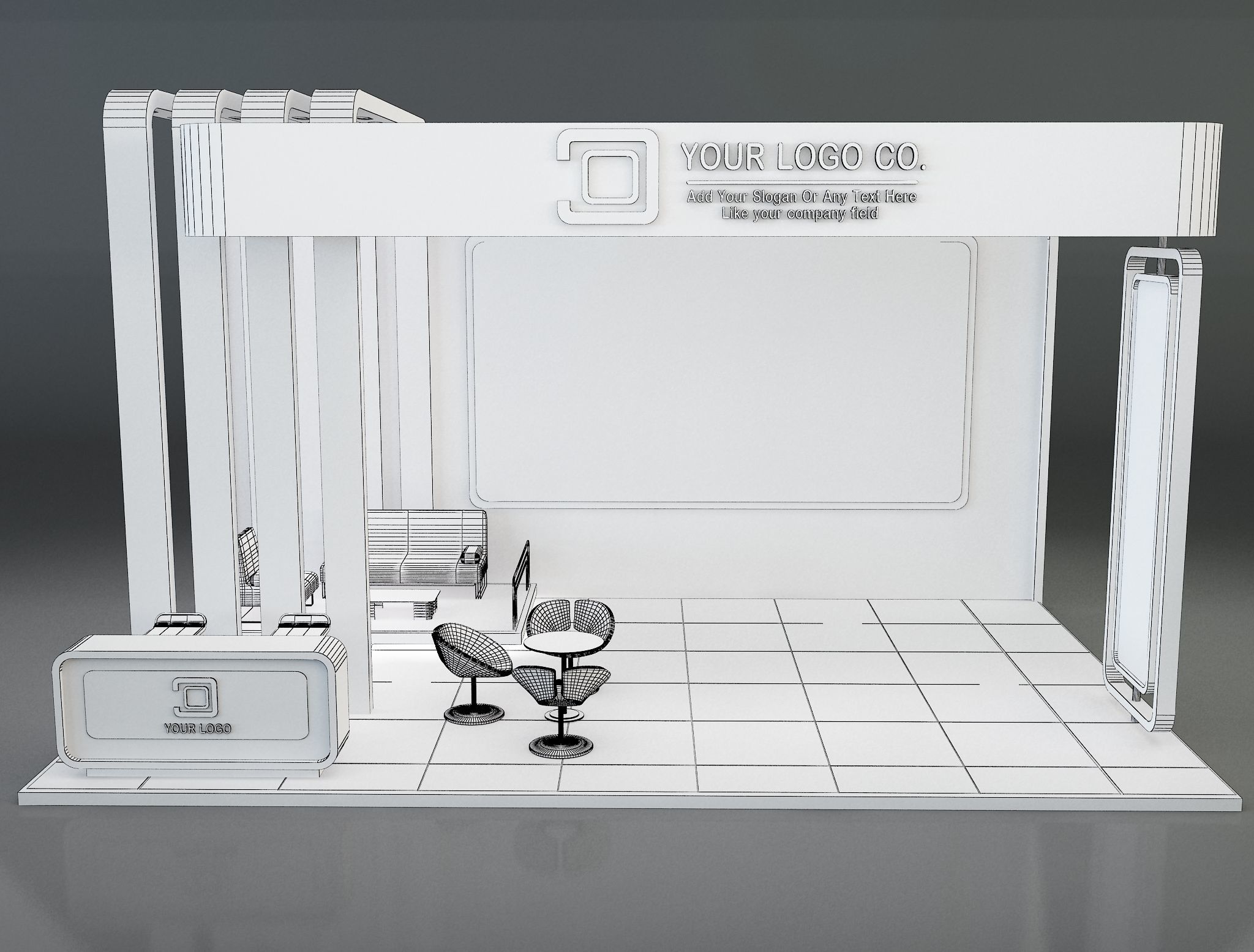 Booth Exhibition Stand a637b 3D model_1