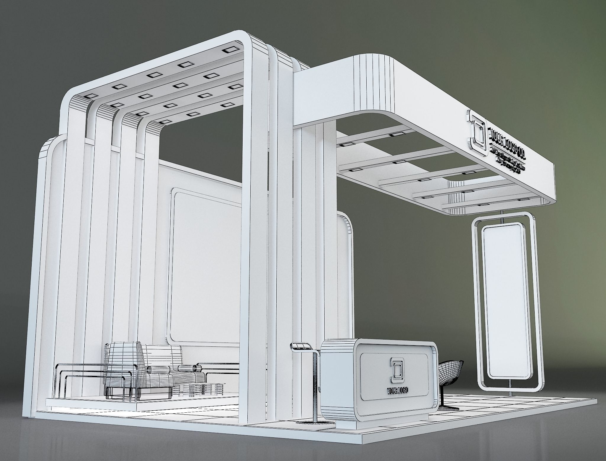 Booth Exhibition Stand a637b 3D model_11