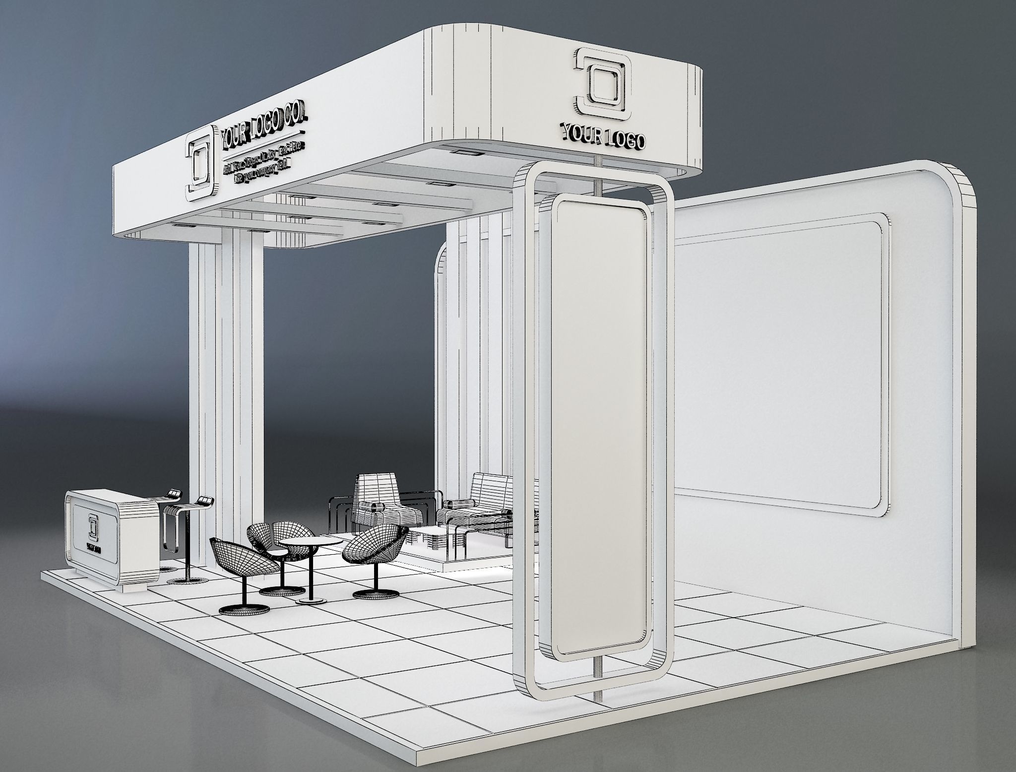 Booth Exhibition Stand a637b 3D model_3
