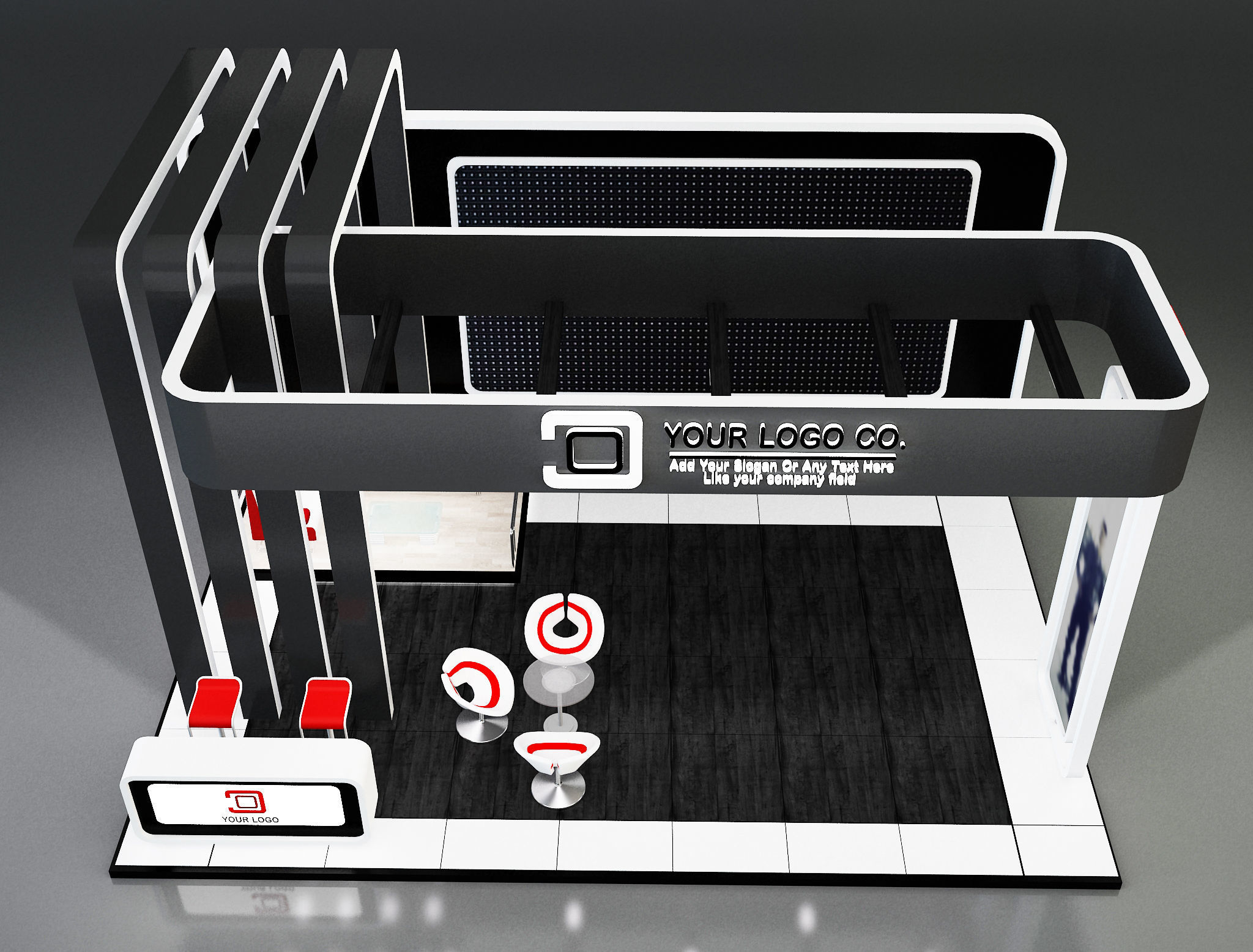 Booth Exhibition Stand a637b 3D model_4