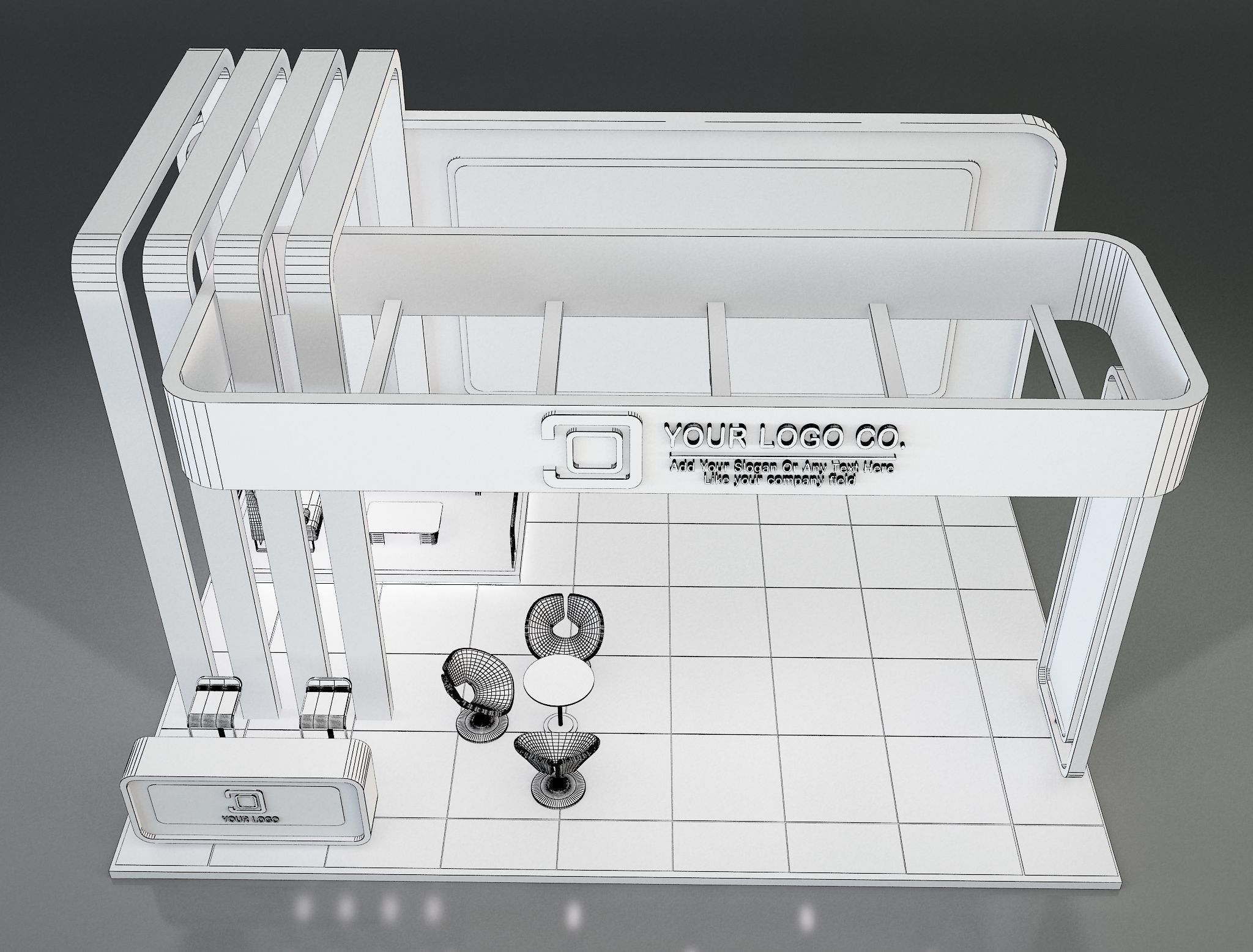 Booth Exhibition Stand a637b 3D model_5