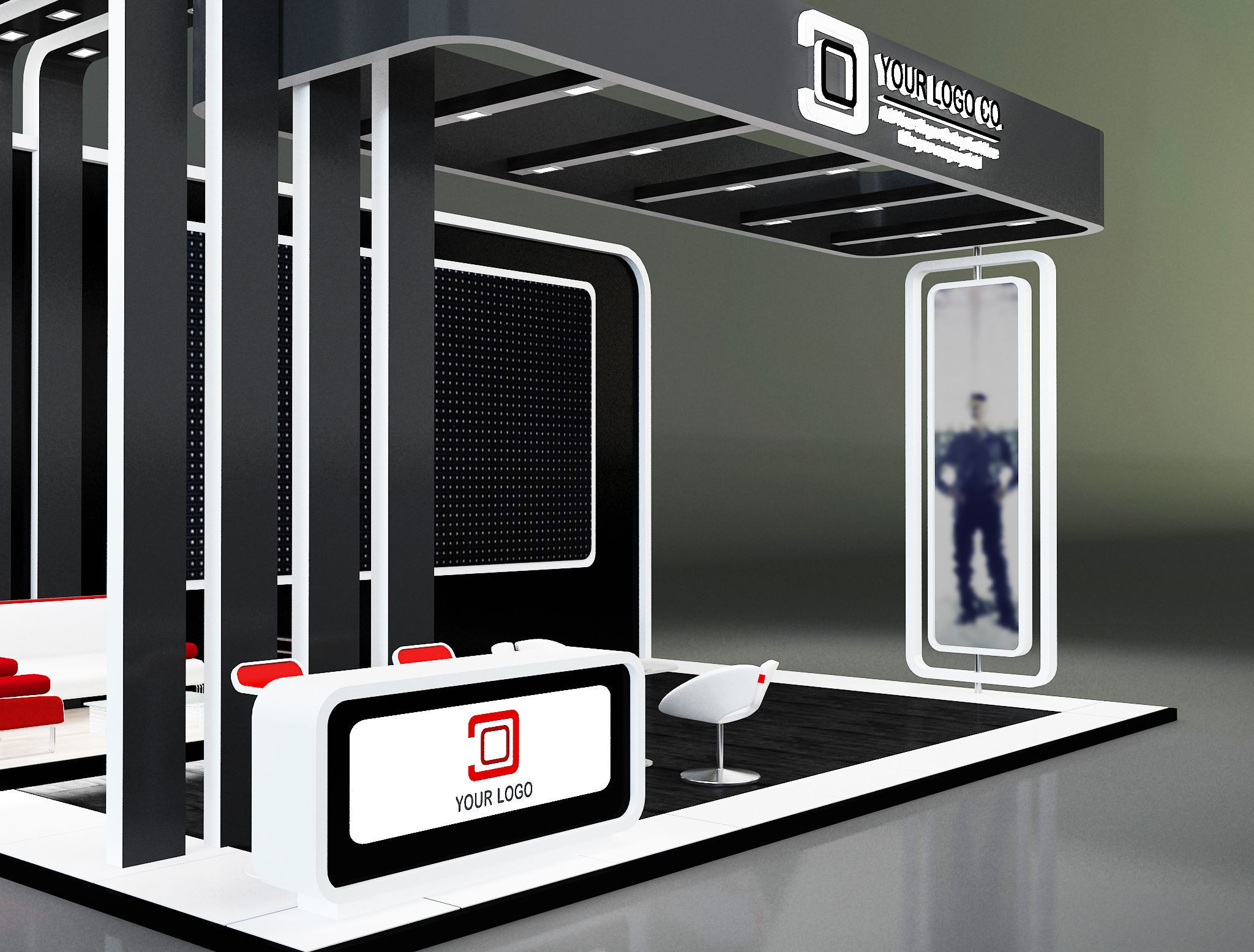 Booth Exhibition Stand a637b 3D model_14