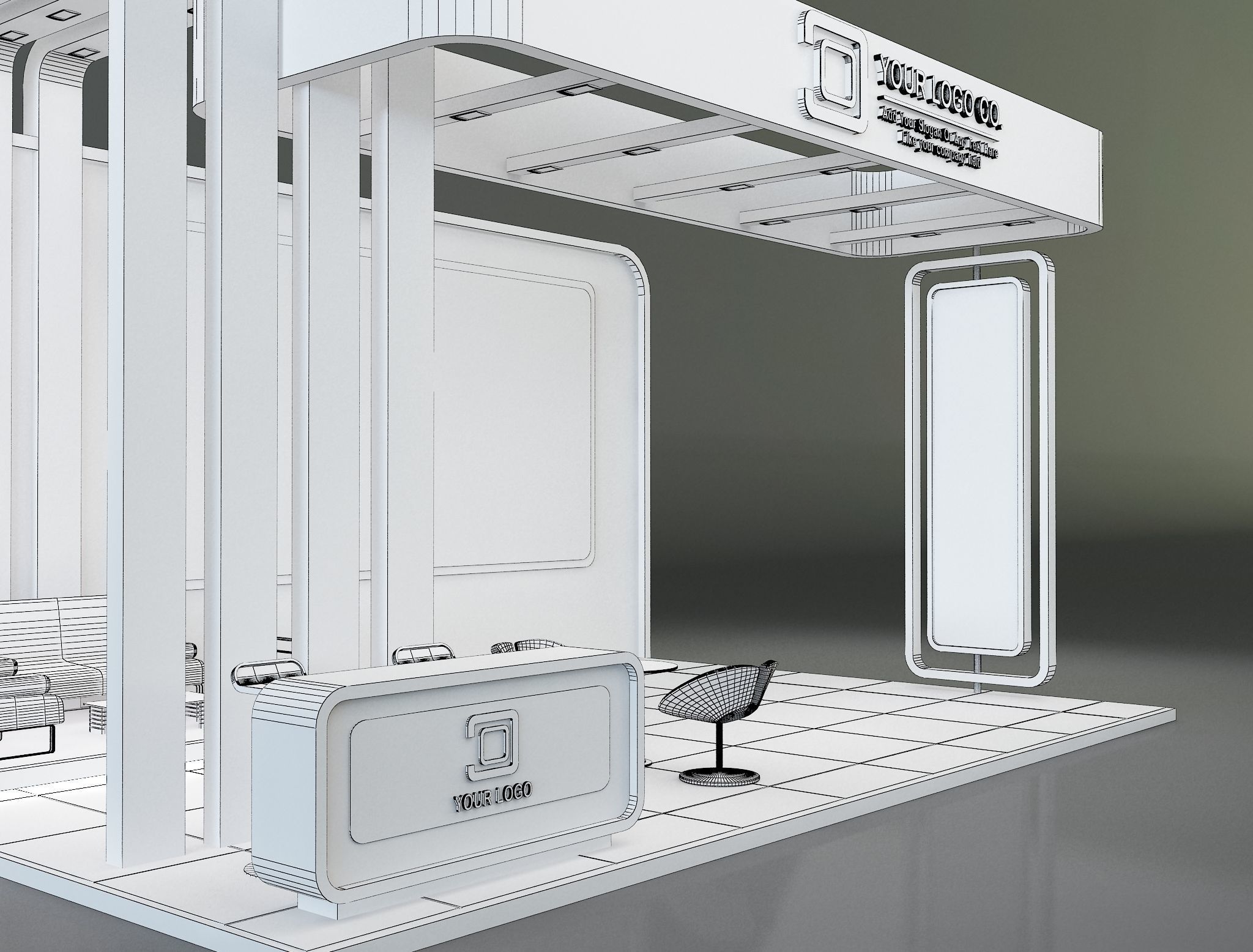 Booth Exhibition Stand a637b 3D model_15