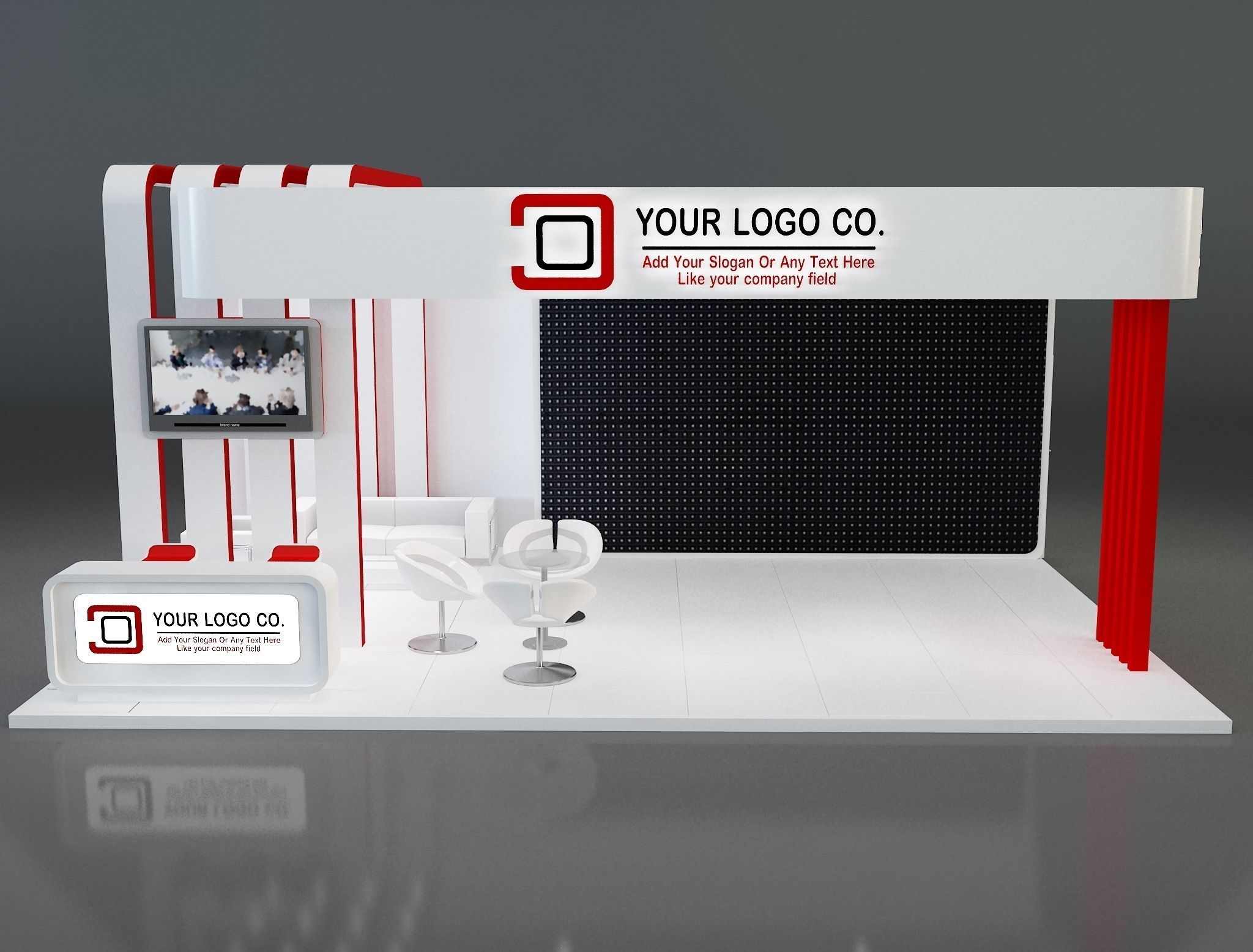 Booth Exhibition Stand a637c 3D model_2