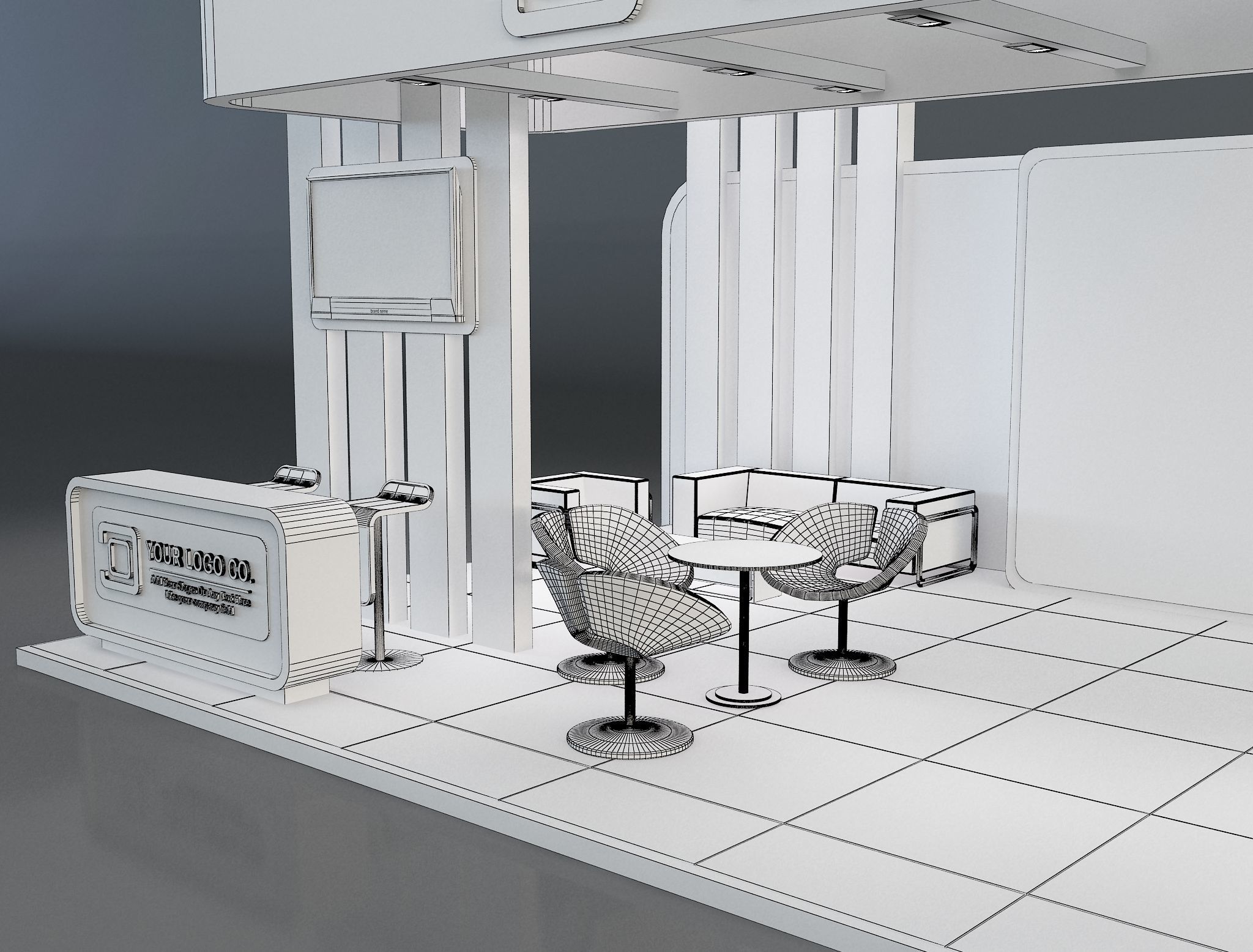 Booth Exhibition Stand a637c 3D model_7