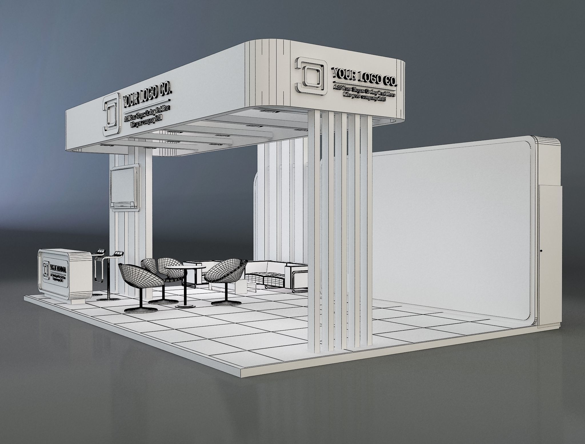 Booth Exhibition Stand a637c 3D model_1