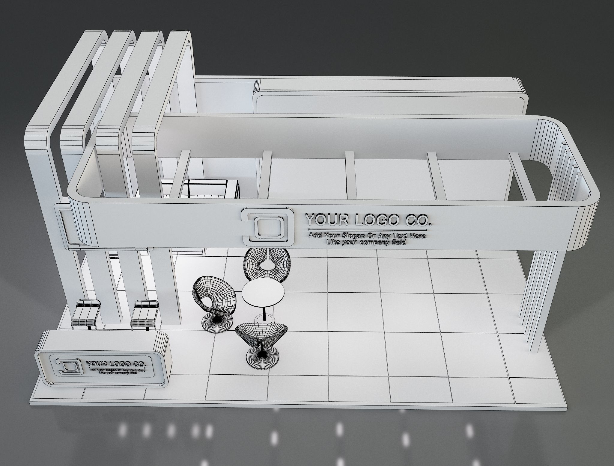 Booth Exhibition Stand a637c 3D model_5